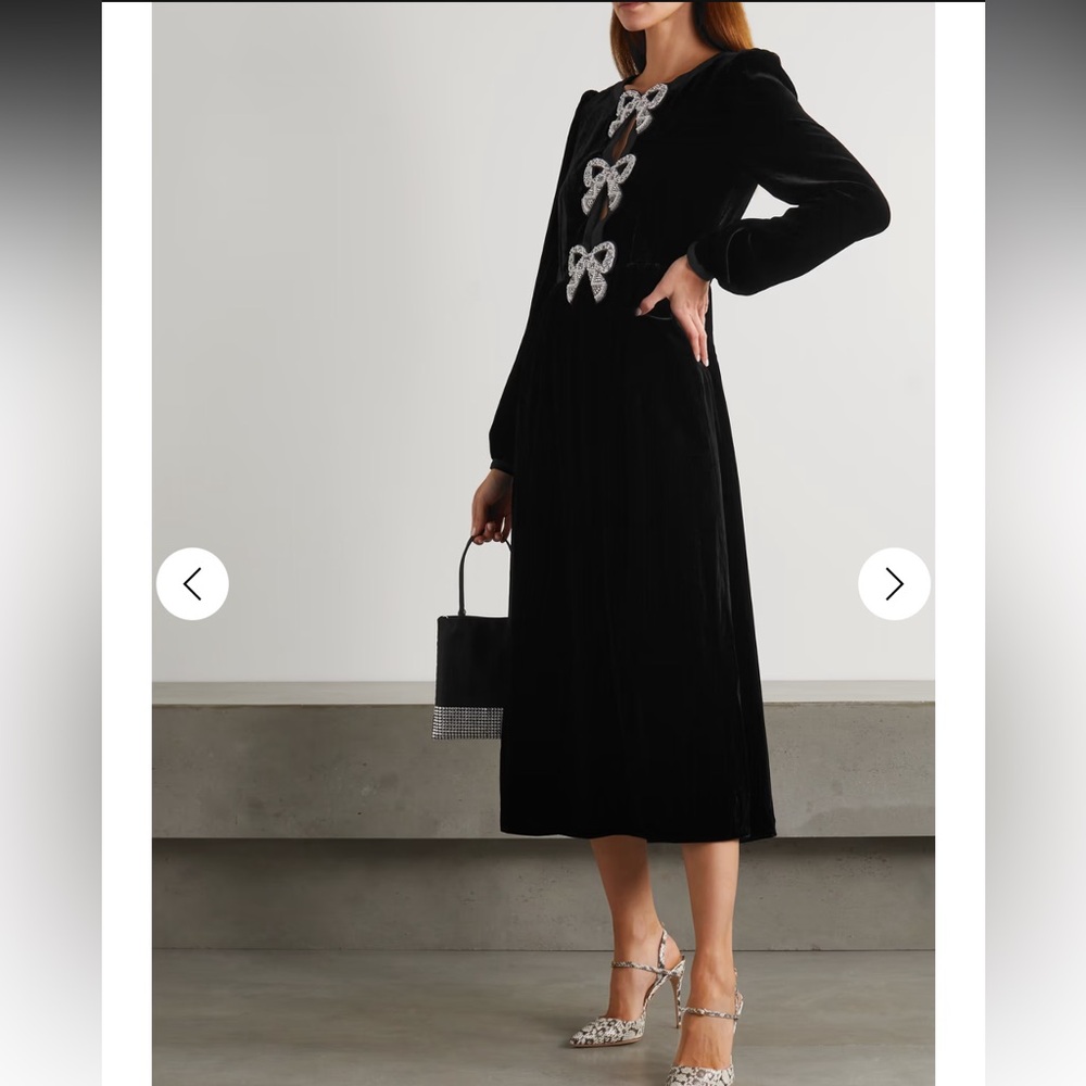 Saloni Black Camille Bows Dress